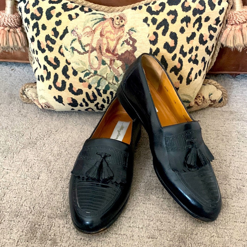 Mezlan Lizard Dress Loafers
